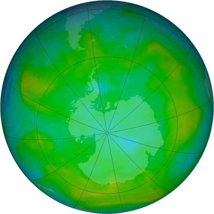 Antarctic ozone map for 17 January 1979